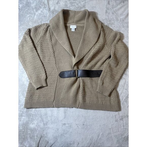 Soft Surroundings Sweaters - Women’s Soft Surroundings Knitted Cardigan Sweater Belted Brown Plus 1X